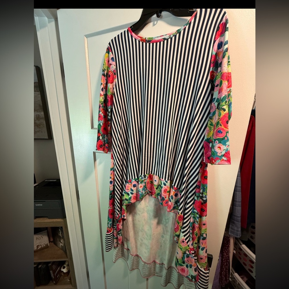 Floral and Striped Women's Top